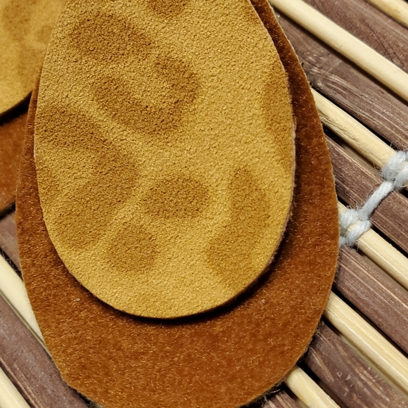 HANDMADE Leopard print double layer faux suede earrings!! - Picture 5 of 5